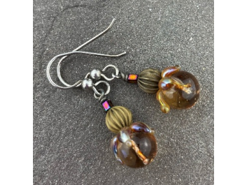 Golden lotus earring